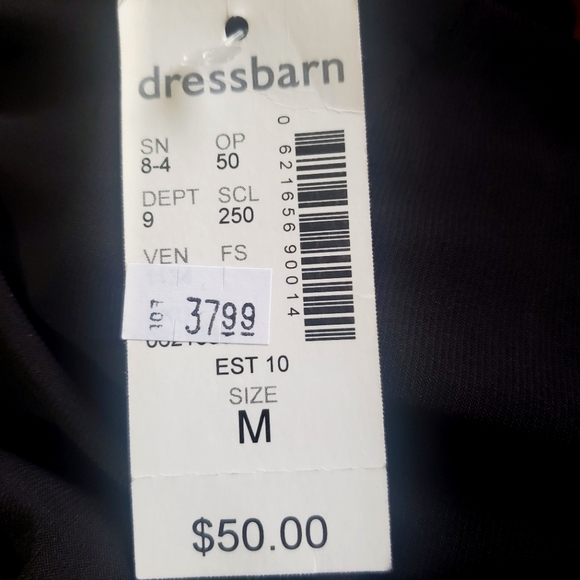 Dress Barn Black Party Dress Cold Shoulder Style. Size M. NWT. - Picture 8 of 9